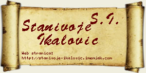 Stanivoje Ikalović vizit kartica